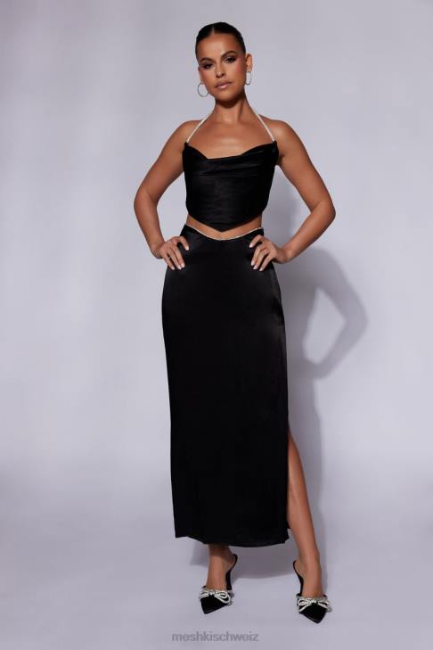 Meshki Christie Diamant-Seil-Maxirock Schwarz Kleidung 060V1476