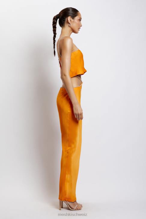 Meshki Dayana-Maxirock mit Diamantbesatz Mandarin Kleidung 060V1384