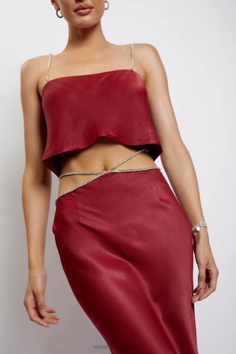 Meshki Dayana-Maxirock mit Diamantbesatz Wein Kleidung 060V1383