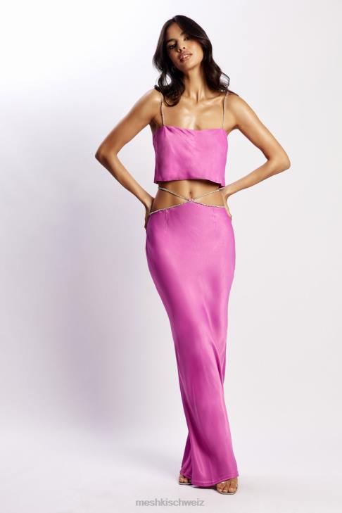 Meshki Dayana-Maxirock mit Diamantbesatz lila Kleidung 060V1546