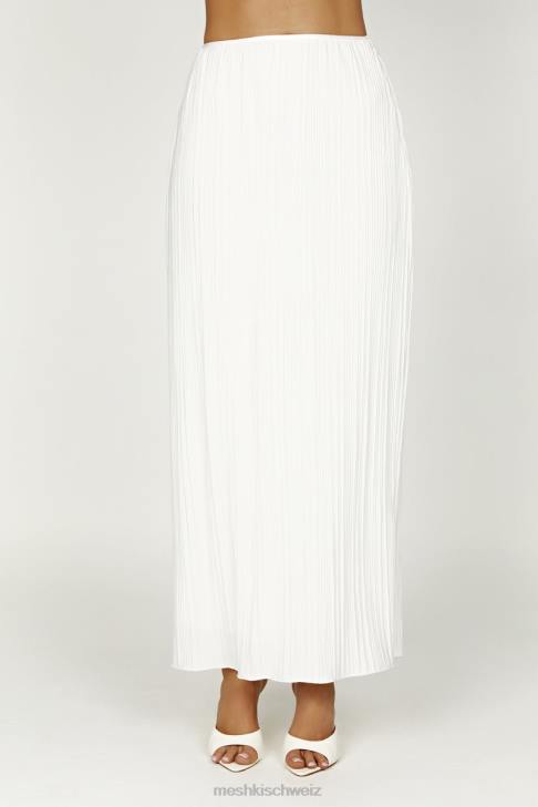 Meshki Elsie Plissee-Maxirock Weiß Kleidung 060V1362