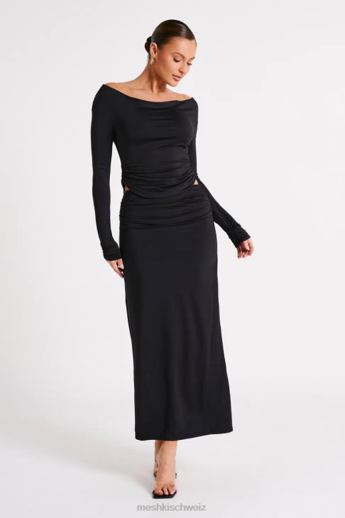Meshki Emma Maxirock aus recyceltem Nylon Schwarz Kleidung 060V1242