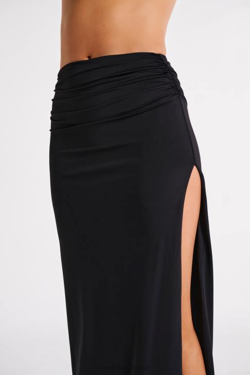 Meshki Emma Maxirock aus recyceltem Nylon Schwarz Kleidung 060V1242