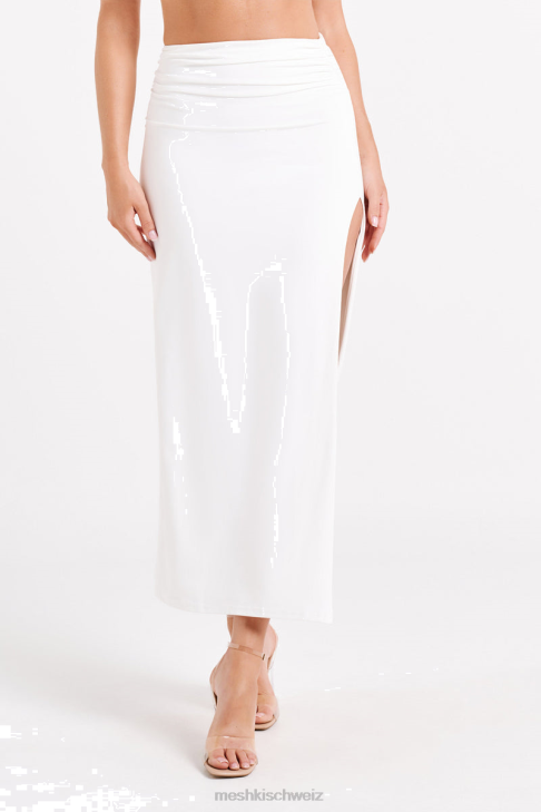 Meshki Emma Maxirock aus recyceltem Nylon Weiß Kleidung 060V1246