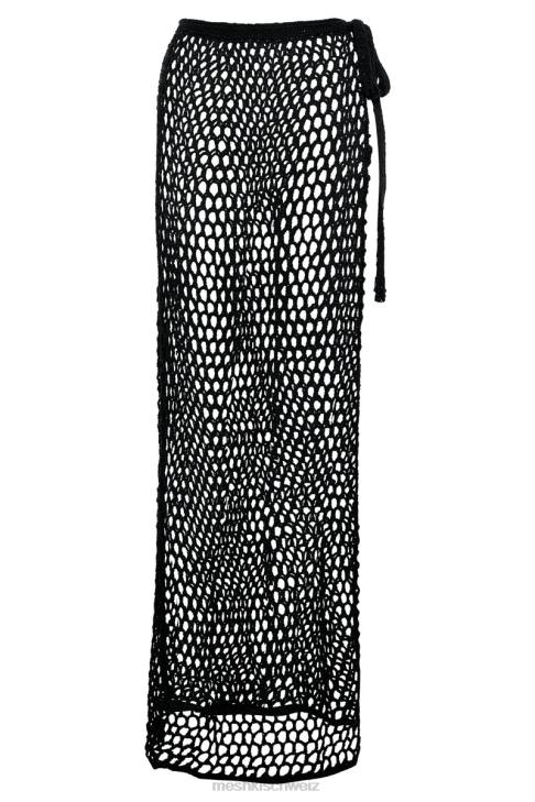 Meshki Hallie – Häkel-Maxirock zum Binden Schwarz Kleidung 060V1427