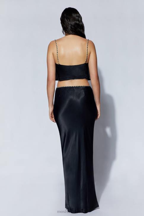 Meshki Havva Maxirock mit Diamantbesatz Schwarz Kleidung 060V1466