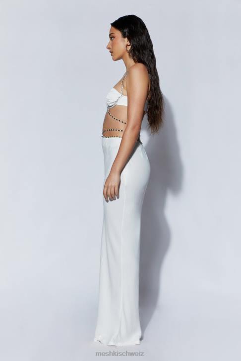 Meshki Havva Maxirock mit Diamantbesatz Weiß Kleidung 060V1562