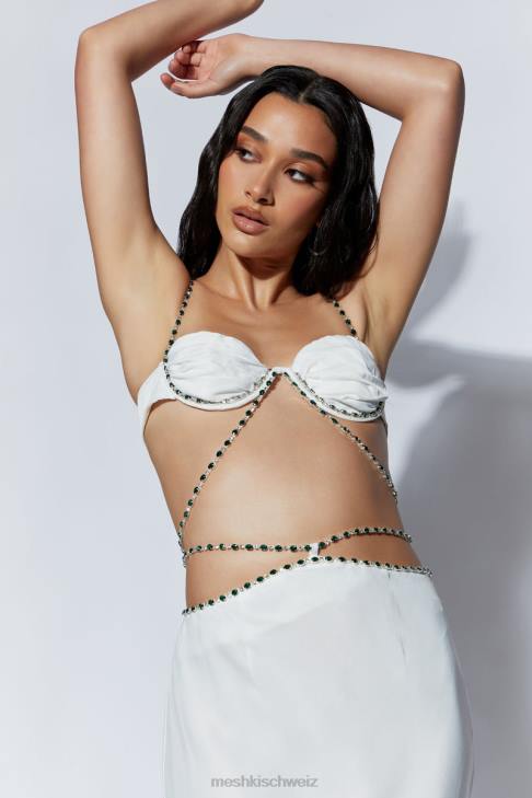 Meshki Havva Maxirock mit Diamantbesatz Weiß Kleidung 060V1562