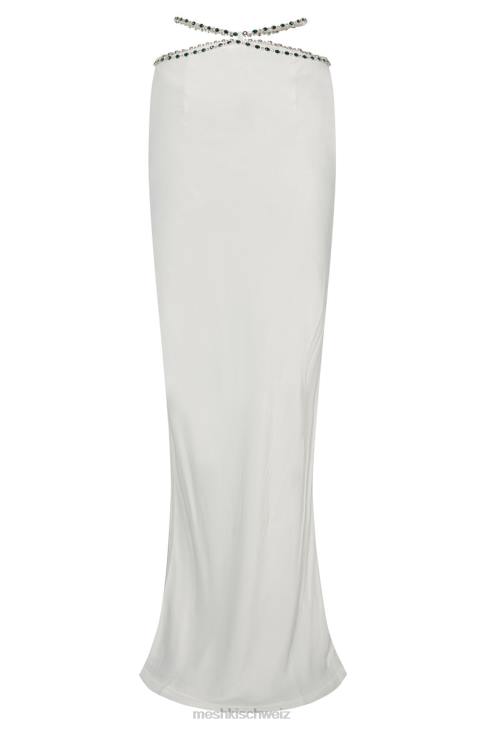 Meshki Havva Maxirock mit Diamantbesatz Weiß Kleidung 060V1562
