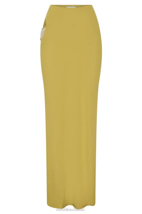 Meshki Jayleen Maxirock mit Fransen Chartreuse Kleidung 060V1551