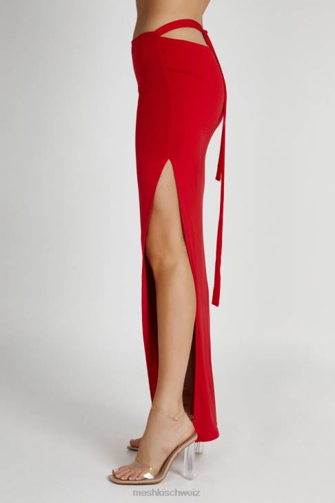 Meshki Jeanine Maxirock mit Wasserfallausschnitt hinten Rot Kleidung 060V1279