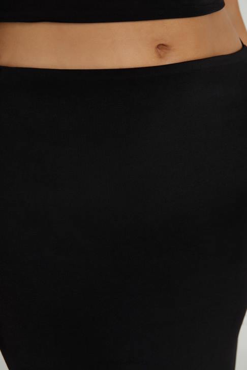 Meshki Jeanine Maxirock mit Wasserfallausschnitt hinten Schwarz Kleidung 060V1320