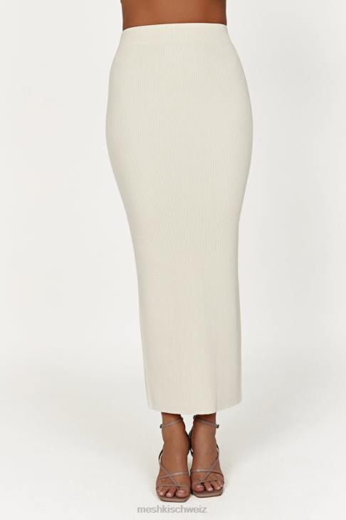 Meshki Kaesha geteilter Maxi-Strickrock Knochen Kleidung 060V1272