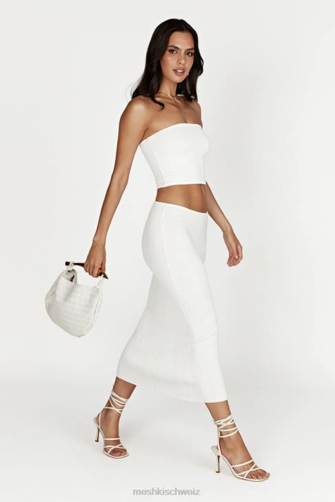 Meshki Kennedy-Strickrock mit niedrigem Bund cremefarben Kleidung 060V1612