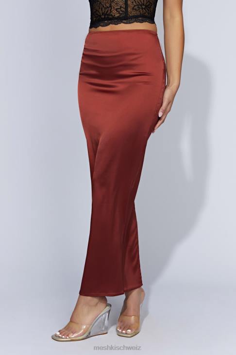 Meshki Mariah Maxi-Satinrock Kirschschokolade Kleidung 060V1471
