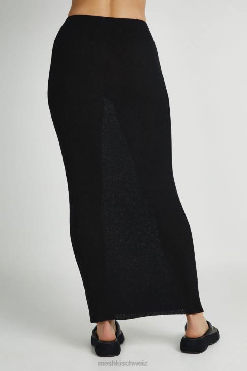 Meshki Maribelle-Strick-Maxirock Schwarz Kleidung 060V1288