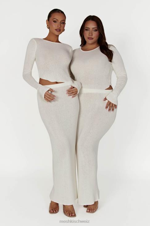 Meshki Maribelle-Strick-Maxirock Weiß Kleidung 060V1343