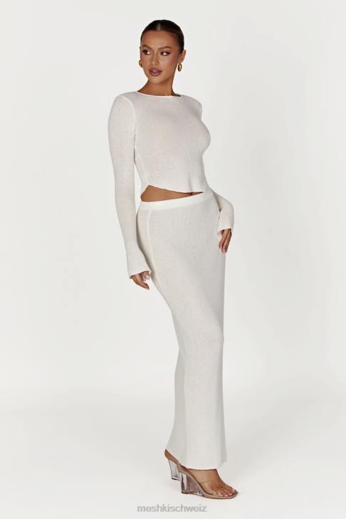 Meshki Maribelle-Strick-Maxirock Weiß Kleidung 060V1343