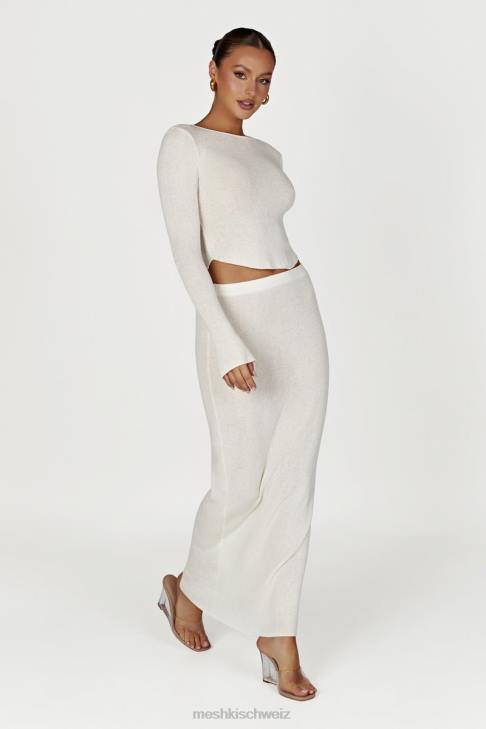 Meshki Maribelle-Strick-Maxirock Weiß Kleidung 060V1343