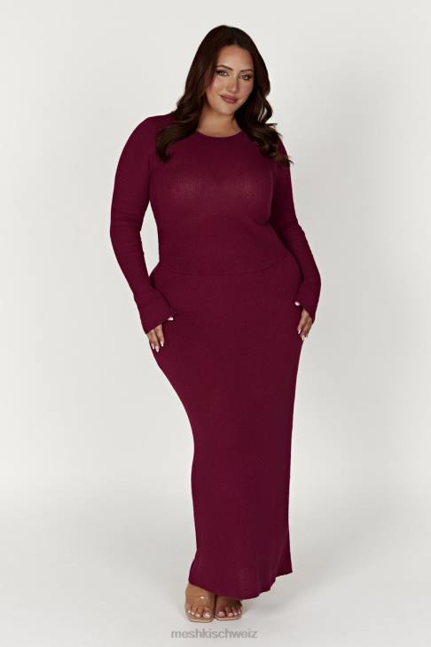 Meshki Maribelle-Strick-Maxirock Wein Kleidung 060V1371