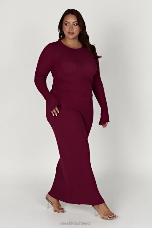 Meshki Maribelle-Strick-Maxirock Wein Kleidung 060V1371