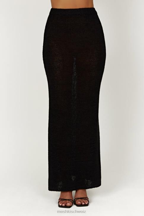 Meshki Mary-Strick-Maxirock Schwarz Kleidung 060V1360