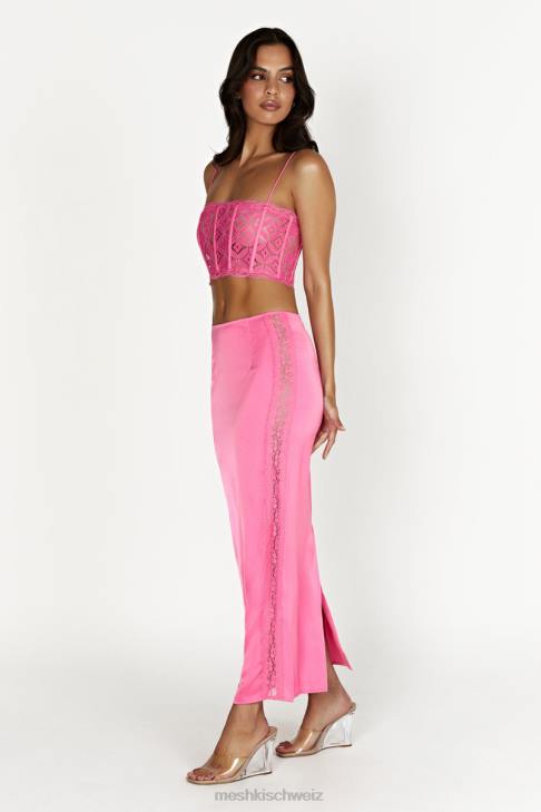 Meshki Maxirock aus Bellamy-Spitze Kaugummirosa Kleidung 060V1529