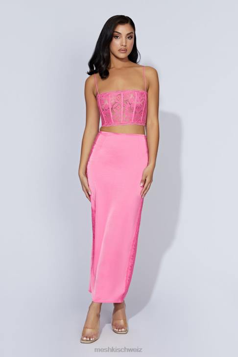 Meshki Maxirock aus Bellamy-Spitze Kaugummirosa Kleidung 060V1529