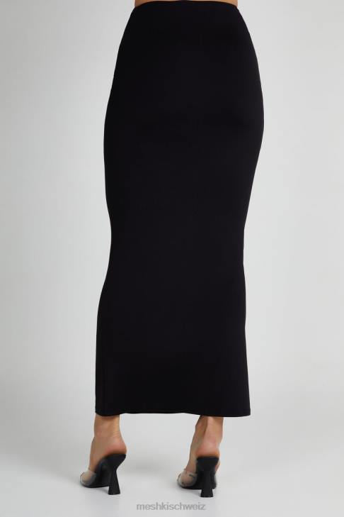 Meshki Olympia-Fischschwanz-Maxirock aus recyceltem Nylon Schwarz Kleidung 060V1258