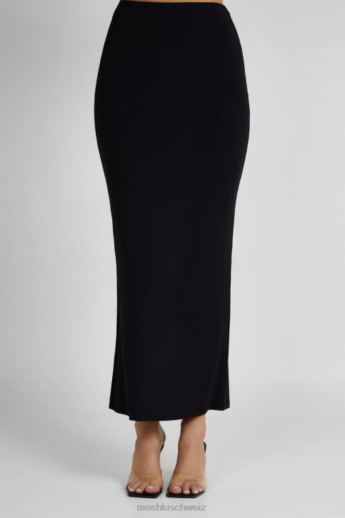 Meshki Olympia-Fischschwanz-Maxirock aus recyceltem Nylon Schwarz Kleidung 060V1258