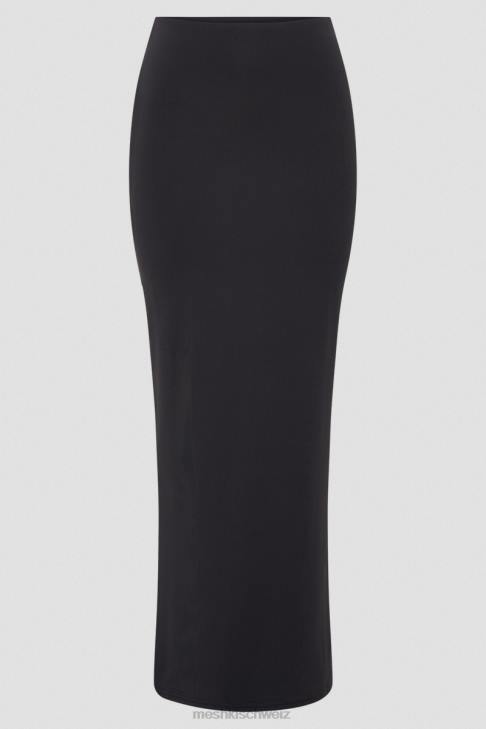 Meshki Olympia-Fischschwanz-Maxirock aus recyceltem Nylon Schwarz Kleidung 060V1258