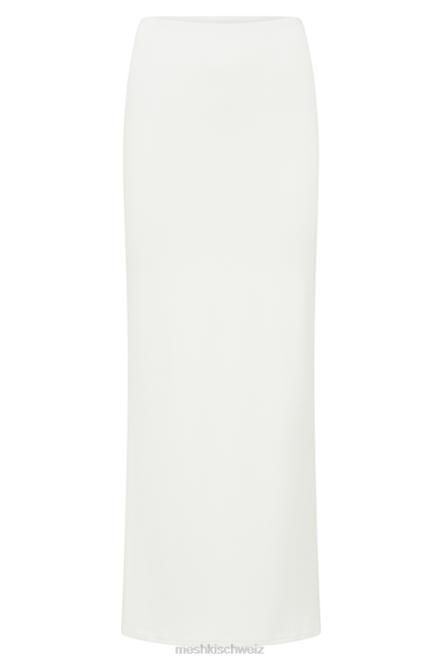 Meshki Olympia-Fischschwanz-Maxirock aus recyceltem Nylon Weiß Kleidung 060V1259