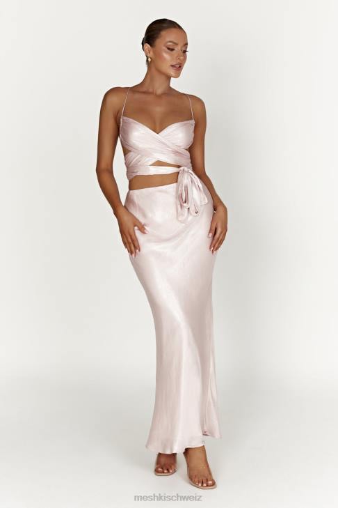 Meshki Raine Maxirock aus Satin erröten rosa Kleidung 060V1433