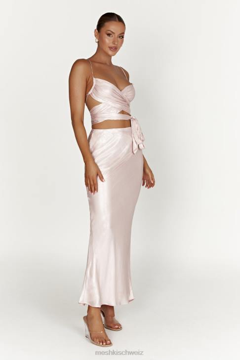Meshki Raine Maxirock aus Satin erröten rosa Kleidung 060V1433