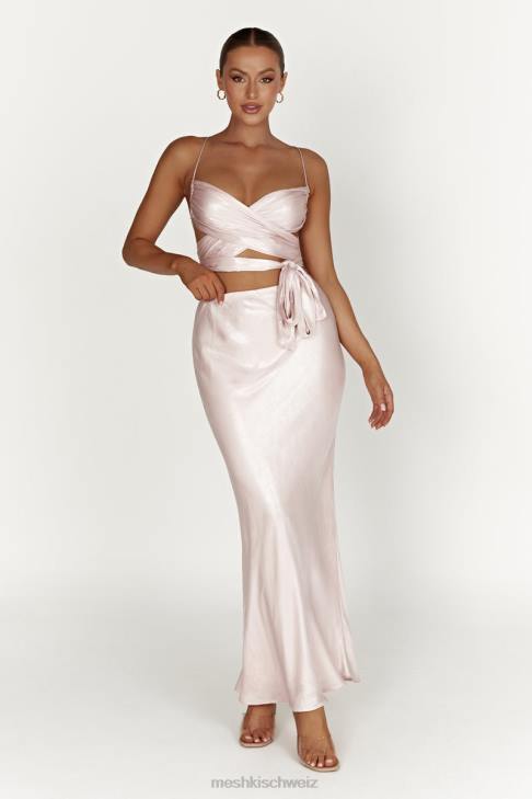 Meshki Raine Maxirock aus Satin erröten rosa Kleidung 060V1433