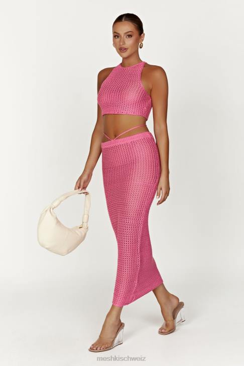 Meshki Raquel Häkel-Maxirock Kaugummirosa Kleidung 060V1528