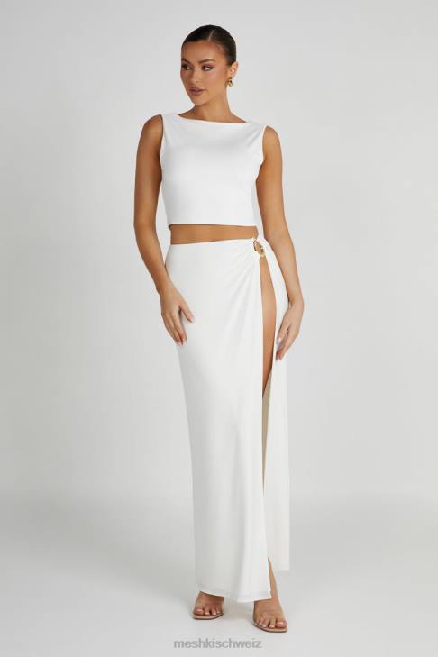 Meshki Suri anschmiegsamer Maxirock mit Hardware Weiß Kleidung 060V1255