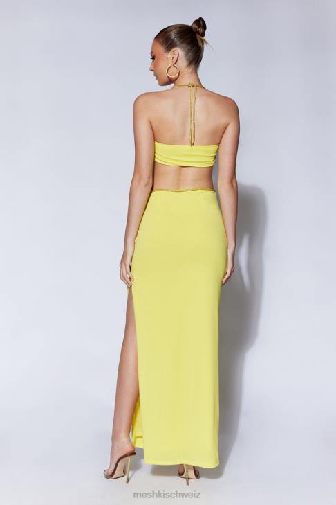 Meshki Sweeney-Maxirock mit Diamantbesatz und Schlitz Chartreuse Kleidung 060V1437