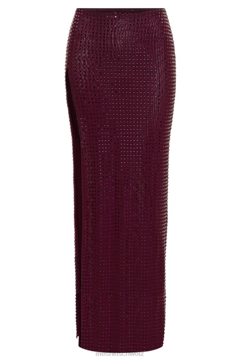 Meshki ellery quadratischer Maxirock mit Strassbesatz Beere Kleidung 060V1257