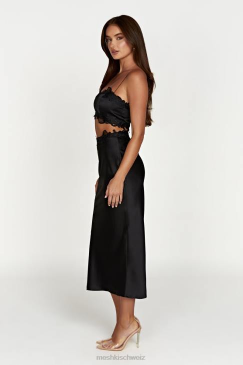 Meshki Anika Midirock mit Spitze Schwarz Kleidung 060V1397