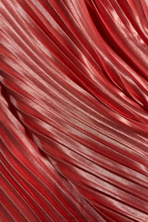 Meshki Shirin plissierter Midirock aus Satin Rosenwasser Kleidung 060V1507