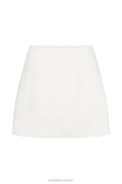 Meshki Annalise Satin-Minirock in A-Linie Knochen Kleidung 060V1545