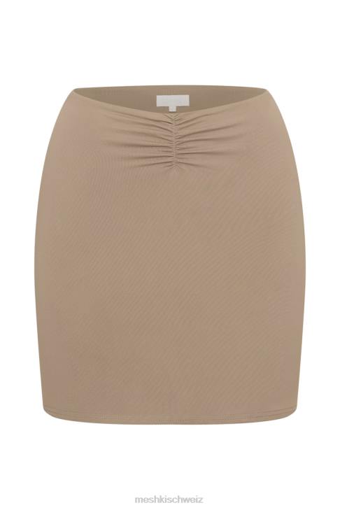 Meshki Kara Minirock mit geraffter Vorderseite Taupe Kleidung 060V1553