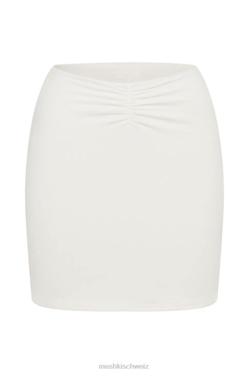 Meshki Kara Minirock mit geraffter Vorderseite Weiß Kleidung 060V1453