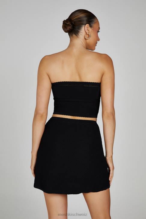 Meshki Kyra Waffel-Minirock Schwarz Kleidung 060V1285