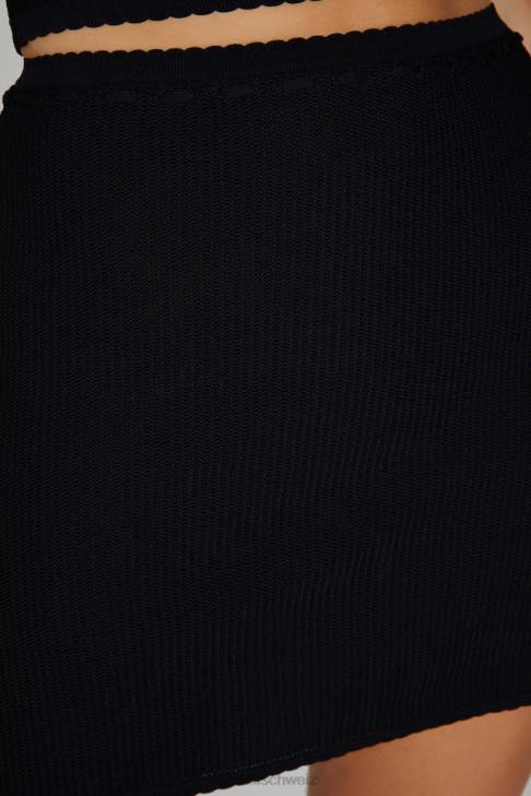 Meshki Kyra Waffel-Minirock Schwarz Kleidung 060V1285