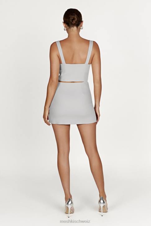 Meshki Lainey Minirock mit Haken und Ösen grau Kleidung 060V1346