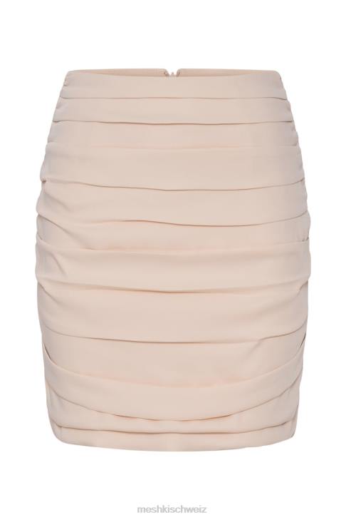 Meshki Lola geraffter Minirock Creme Kleidung 060V1565