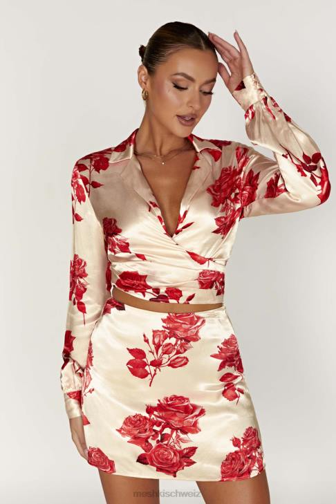 Meshki Minirock „Amia“ aus Satin Rosendruck Kleidung 060V1370