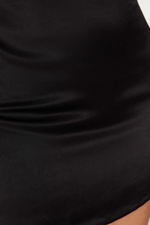 Meshki Minirock „Amia“ aus Satin Schwarz Kleidung 060V1385